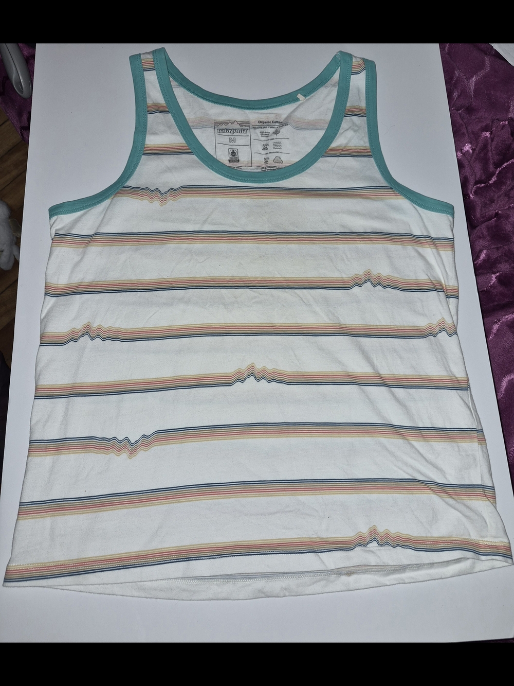 Patagonia Ridge Rise Stripe Repeat Organic Cotton Tank Top Size M